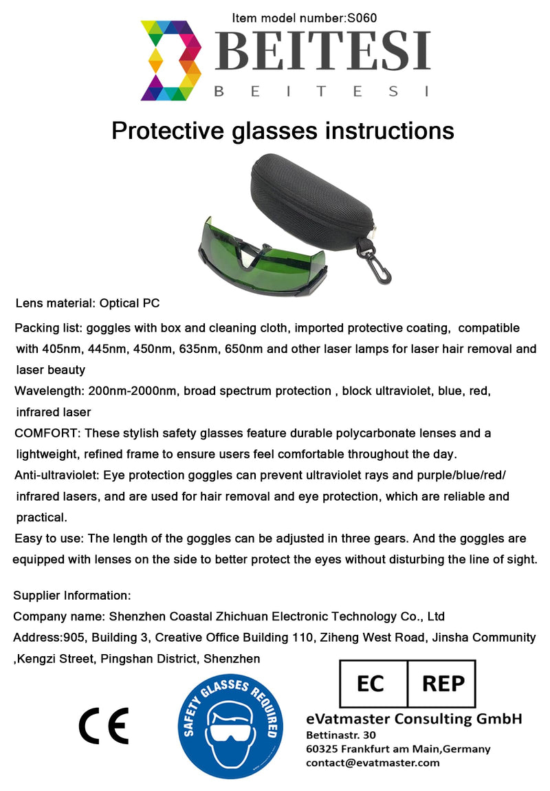 For IPL 200nm-2000nm laser safety glasses UV protective glasses laser hair removal protective glasses 2packs