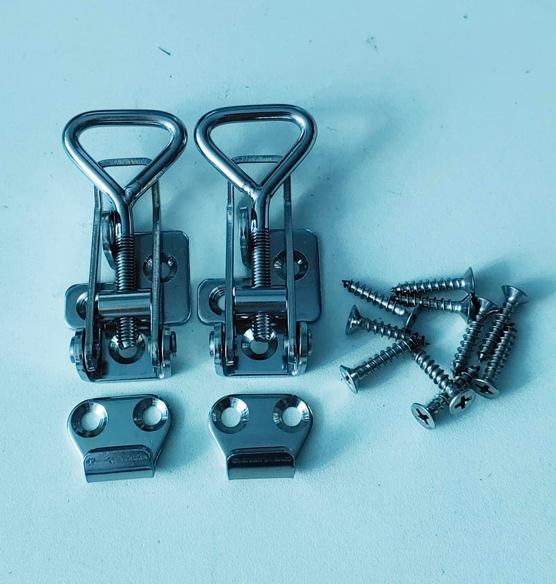 Adjustable Latch Buckle Cabinet Boxes Lever Handle Toggle Catch Latch Lock,Silver,Adjustable Range:75-95mm,2 Pcs 1S,Range:75-95mm