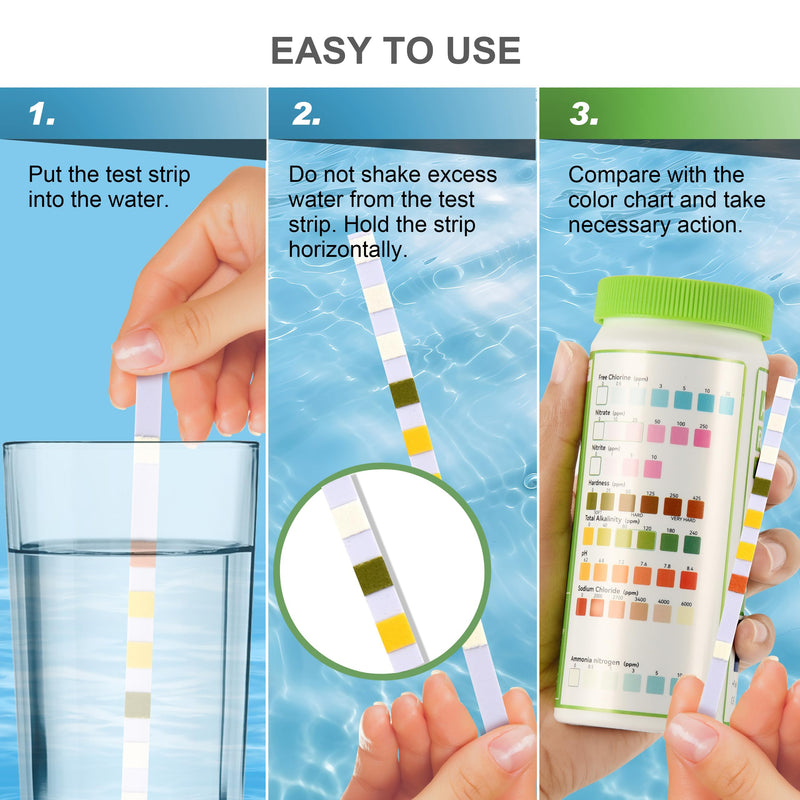 AAwipes 8-in-1 Aquarium Test Kit for Fish Tanks - Quick & Accurate Water Testing Strips for Aquariums & Ponds. Tests pH, Ammonia, Alkalinity, Hardness, Chlorine, etc. (K02-50) 50 Strips