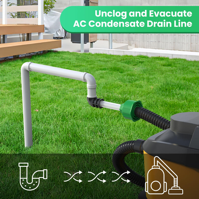 AC Drain Line Unclogger Adapter, A/C Pipe Drain Line Cleaner Tool Green