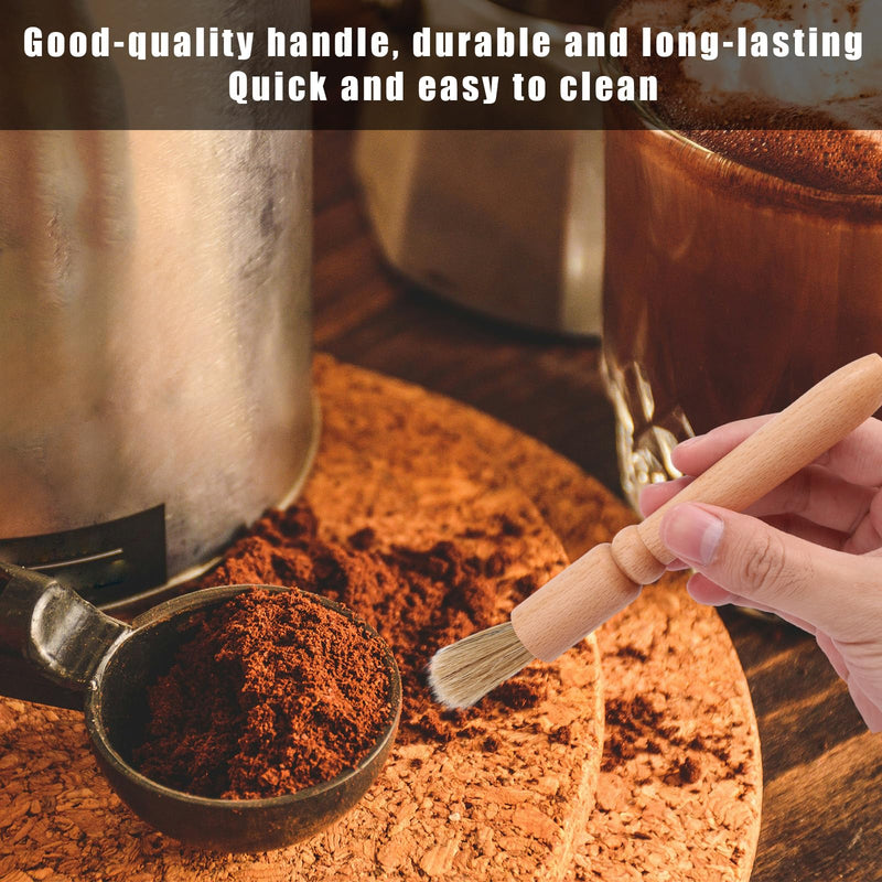 5pcs Coffee Machine Cleaning Brushes Set, Boar Bristle Espresso & Grinder Brushes Kit with Wooden Handle for Coffee Machine Accessories and Kitchen Cleaner