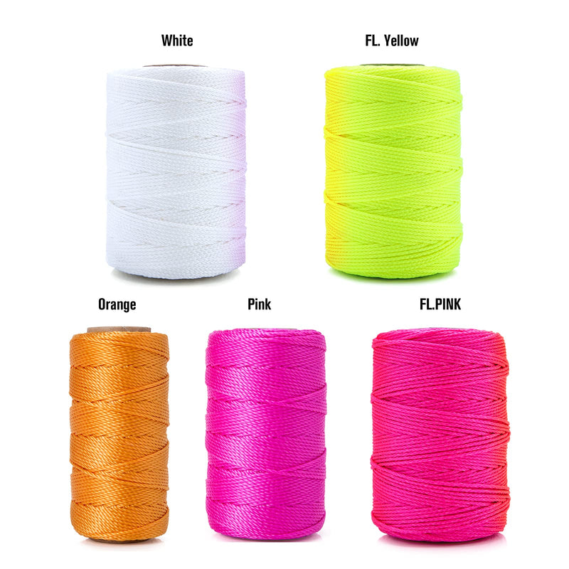 Mason Line, 500 Feet #18 Braided Nylon Mason line String Perfect for Masonry Jobs and for The Layout of General Construction, Gardening, DIY Project, White 500FT