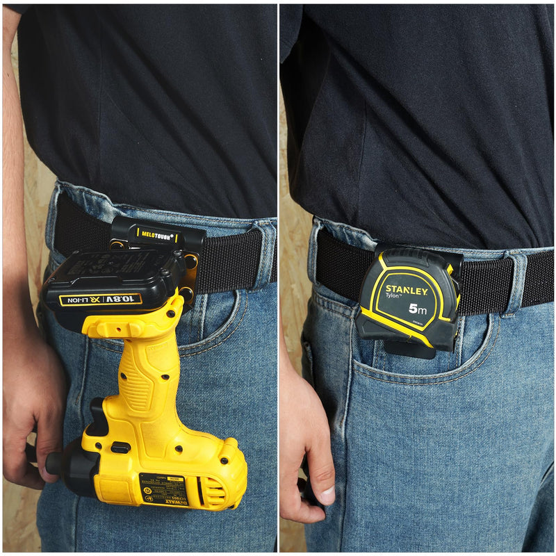 MELOTOUGH Drill Holder for Tool Belt,Drill Belt Clip,Drill Holster,Tape Measure Holder,Drill Belt Holder(Black)