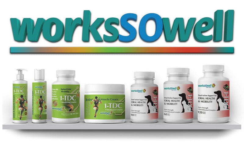 WorksSoWell Dual Action Natural Support - 120 Twist Off Soft Gels | Delivers 4 Health Benefits for Dogs & Cats | Supports Oral, Hip, Joint, Skin, Coat Health, Muscle & Stamina Recovery - PawsPlanet Australia