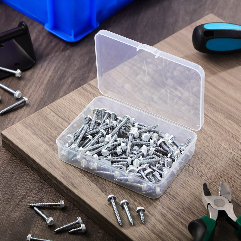 120 Pcs #8 White Gutter Screws White Sheet Metal Screws White Hex Washer Head Screws White Self Tapping Screws White Zip Wood Screws for Gutter and Downspout (1/2 Inch, 1 Inch, 1-1/4 Inch) 1/2 Inch, 1 Inch, 1-1/4 Inch