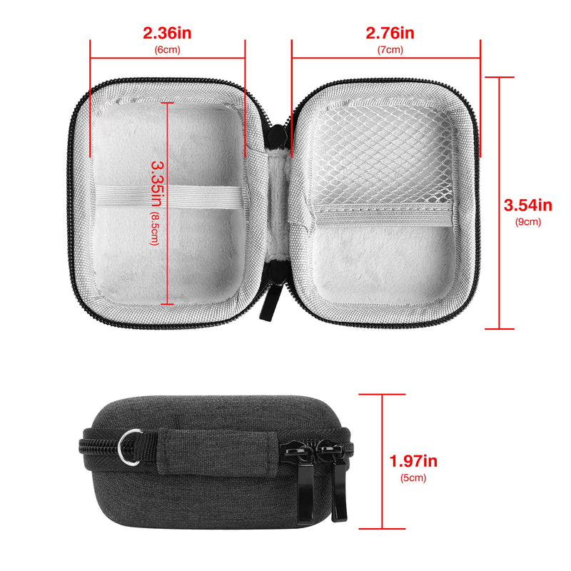 Fingertip Oximeter Storage Case Compatible with Zacurate Pro Series, Innovo Deluxe IP900BP-B, iHealth Air Pulse Oximeter, AccuMed CMS-50D1, Hard Shell Storage Bag(Only Case) Dark Grey