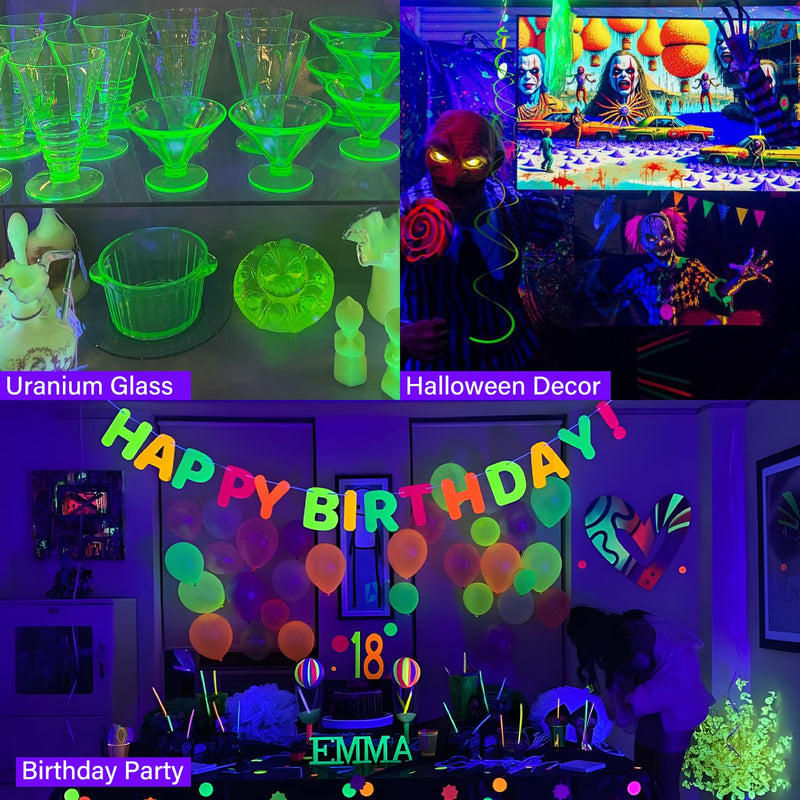 Dimmable Black Light Strip Kit 40ft/12M 720 LEDs, 12V Flexible Blacklight Fixtures, 385nm-400nm, Black Light LED Strips for Glow Party Fluorescent Poster Halloween Indoor Bedroom Decor, Non-Waterproof Dimmable-40ft/12M