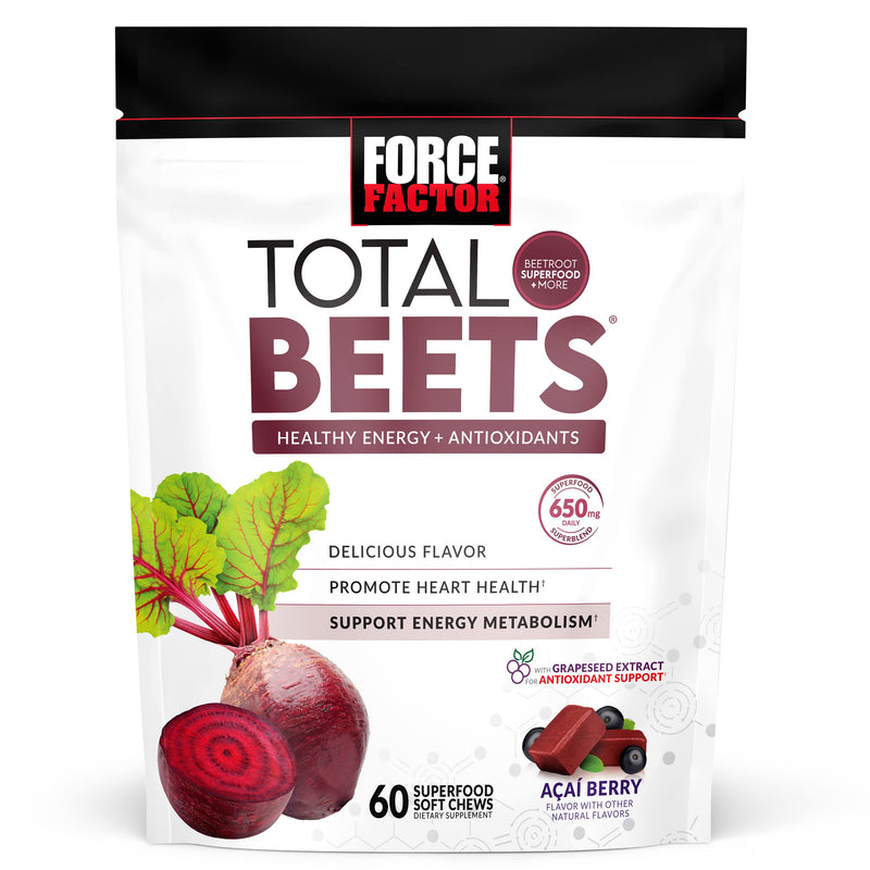 Force Factor Amazing Ashwa for Stress Relief + Better Turmeric Joint Support + Total Beets Heart-Healthy Energy Soft Chews (60 Chews Each) - PawsPlanet Australia