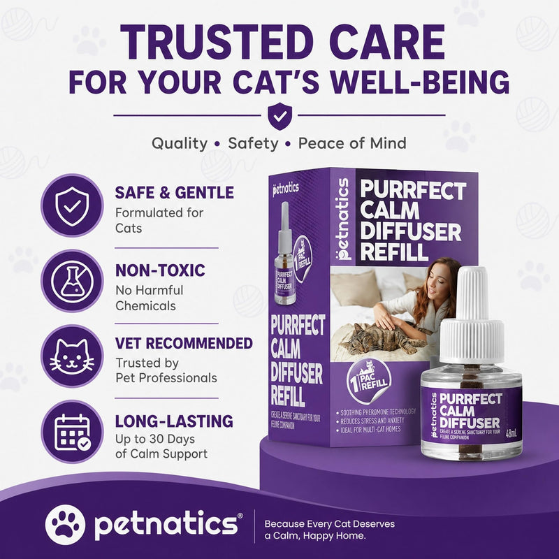 Cat Calming Diffuser Refill | 24/7 Soothing Pheromone Technology for Felines & Multi-Cat Homes | Long-Lasting Effect for up to 30 Days Fits Standard Pheromone Diffusers (1-Pack) 1