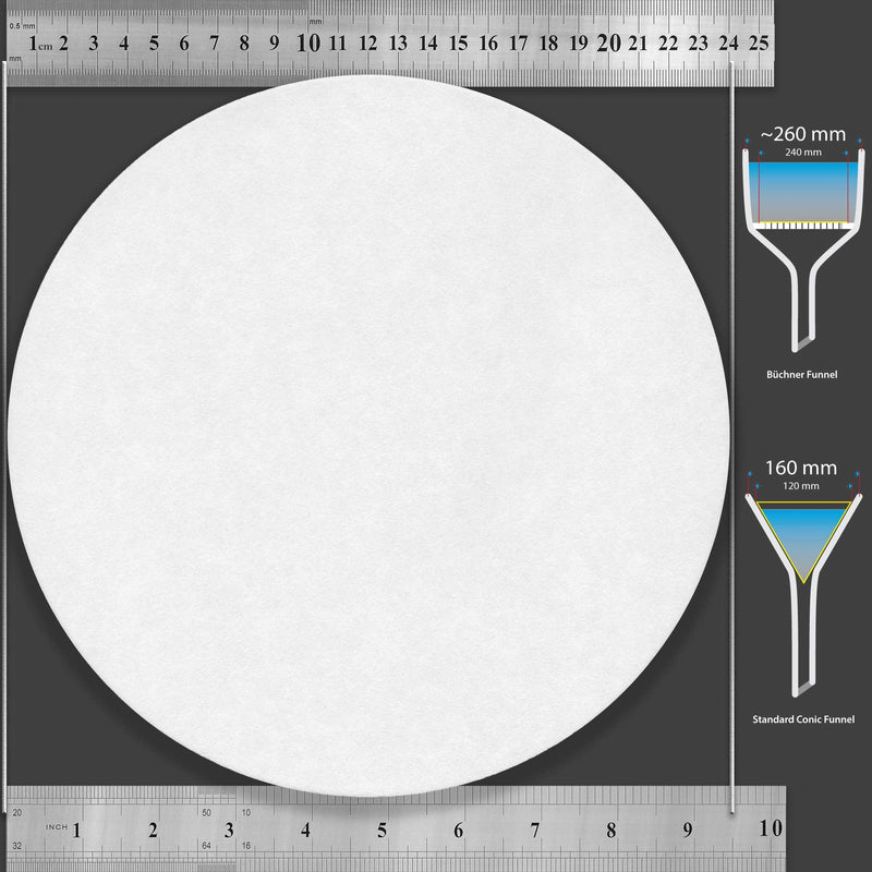 Filter Paper 24cm Lab Qualitative Filter Paper for Chemistry, Standard Qualitative Grade 2-Slow Flow 240mm(100 Discs) 24 cm diameter - NewNest Australia