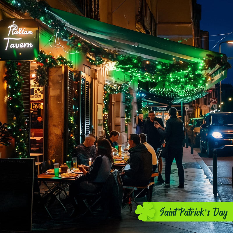 St. Patrick's Day Green String Lights，2 Pack 17.8 Feet 50 LED Battery Operated Mini String Lights with 8 Modes Waterproof for Outdoor Indoor Patio Xmas Tree Holiday Party Christmas Show 50 LED × 2 Pack