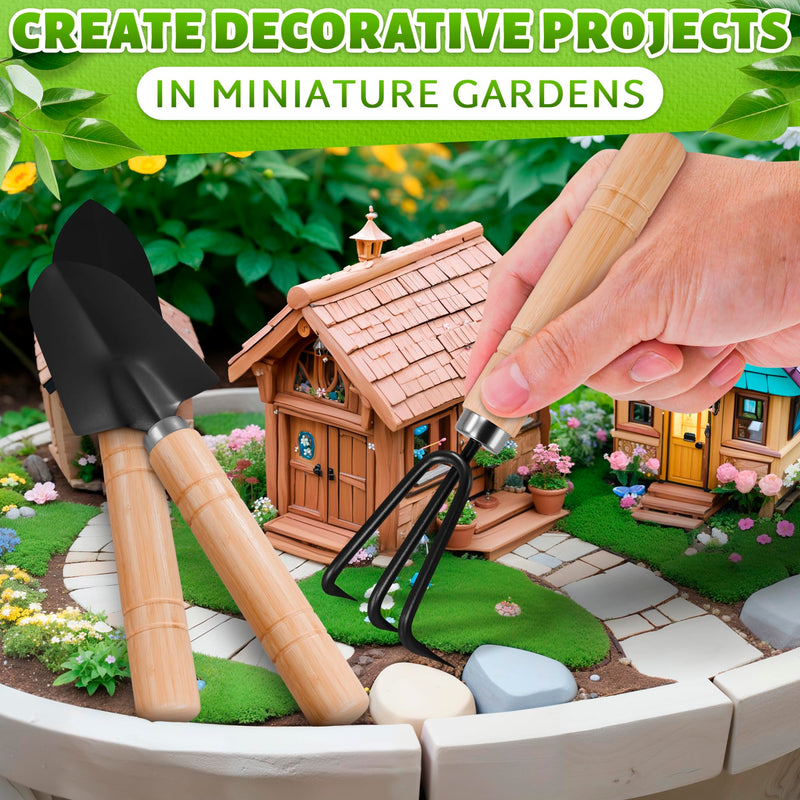 Mini Garden Tools - 3Pcs Indoor Plant Tools Set Indoor Gardening Tools Small Garden Shovel Mni Rake Small Gardening Tools Set Hand Rake Gardening Spade Gardening Supplies Indoor Garden Trowels 3 Pcs