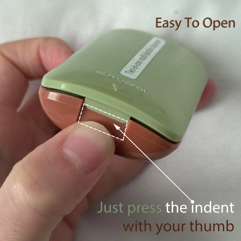 JohnBee Pill Cutter - Sharp & Durable Silicone Pill Splitter, Non-Slip Base, Portable Tablet Cutter for Daily Medication, Vitamins & Supplements. Designed for Swallowing Difficulties & Pets (Green) Green
