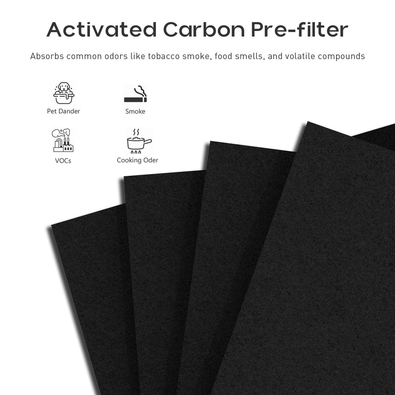 IAF-H-100A Replacement Filter A Compatible with Filtrete FAP-C01-A and Idylis AC-2119, IAP-10-100, IAP-10-150, IAPC-40-140 Air Purifier, 4 Pack 4 Set