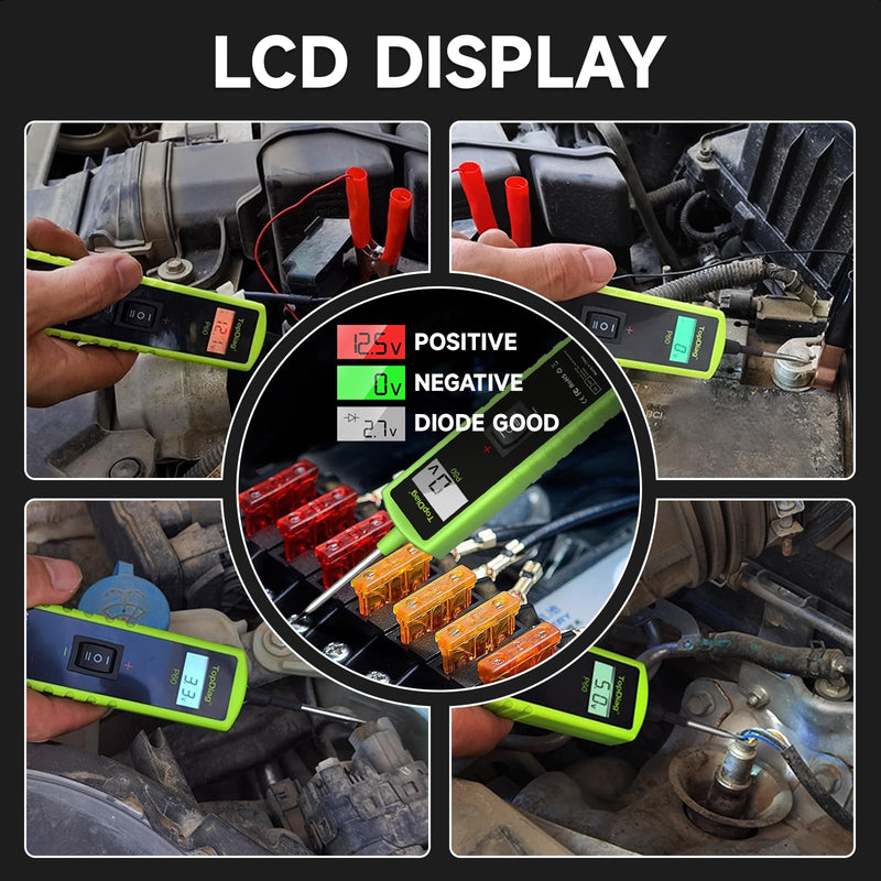 12 Volt Test Light Automotive, Circuit Tester, Power Circuit Probe Tester, 6V - 24V Car Fuse Tester, Voltage Tester 0.3v-70v, AC DC Outlet Tester, Automotive Short Circuit Finder, P60