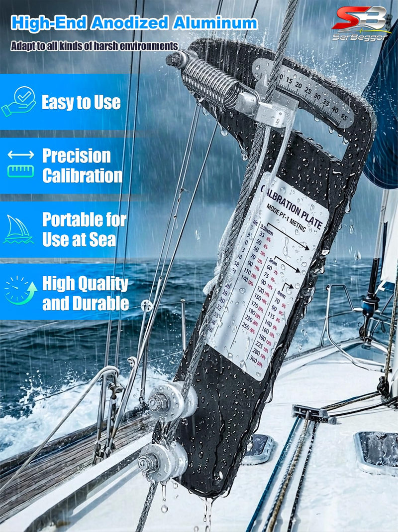 Sailboat Rigging Tension Gauge PT-1M | Rated up to 360kg Accurate Hands-Off Rigging Tool, Wire Rope Standing Rigging for 2.55mm,3mm,4mm Diameter Wire Cable