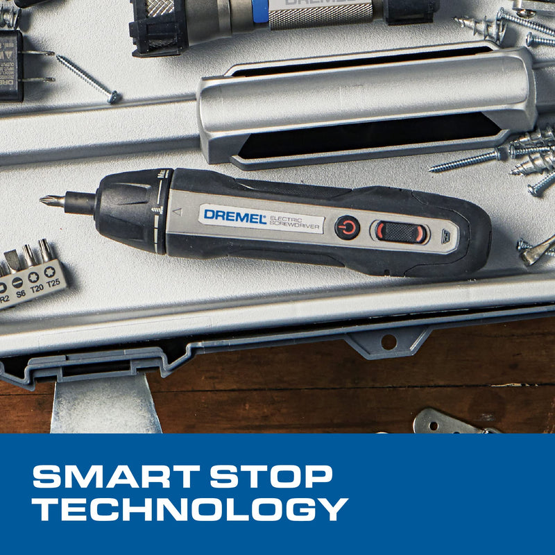 Dremel 4V Cordless Screwdriver Kit with 6 Power Settings and Smart Stop Technology, Includes 7 Screwdriver Bits, 1 Bit Extender, USB Cable and Power Adapter, HSES-01 Electric Screwdriver