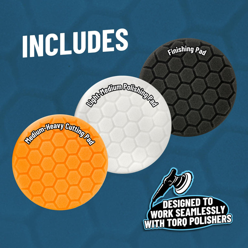 Chemical Guys 5.5" Buffing Pad Sampler Kit - 4 Piece Detailing Set with 3 Professional Foam Car Polishing Pads & 16 oz Polishing Cleaner, for Dual Action and Rotary Polishers Using 5" Backing Plates 5.5"
