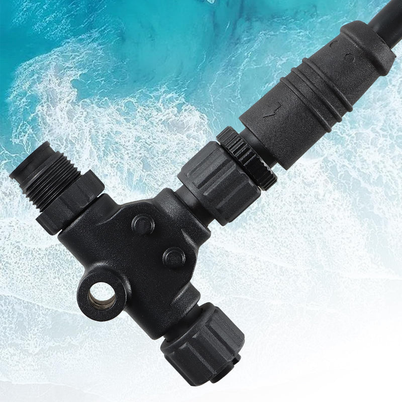 EVRBUL Engine Interface Cable NMEA2000 Network Connection with T-Connector Compatible with Yamaha Outboard Engine 2006-2023 Replace# 000-0120-37 3004.6865 (16Ft)