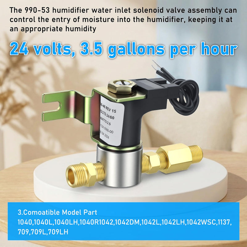 TOMOON 990-53 Humidifier Solenoid Vavle Assembly Fit for GeneralAire