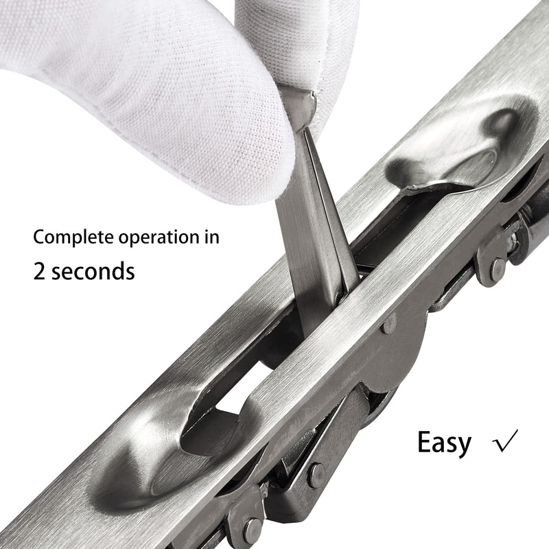 TOGU 2 Pack Lever Extension Flush Bolt Latch Slide Bolt Lock in 6" 8" 10" 12",Concealed Security Door Lock for French Doors,Composite Doors,Wood Doors,Brushed Stainless Steel Finish-12" 12 inch-2pcs