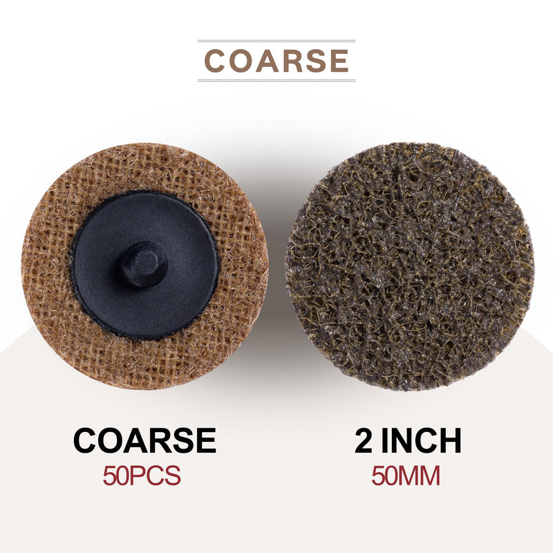 50 PCS Sanding Discs 2 Inch Coarse Quick Change Disc with 1/4" Shank Holder Snap-On Grinding Disc for Die Grinder Surface Conditioning Discs for Burr Finish Rust Paint Removal 50PCS Coarse