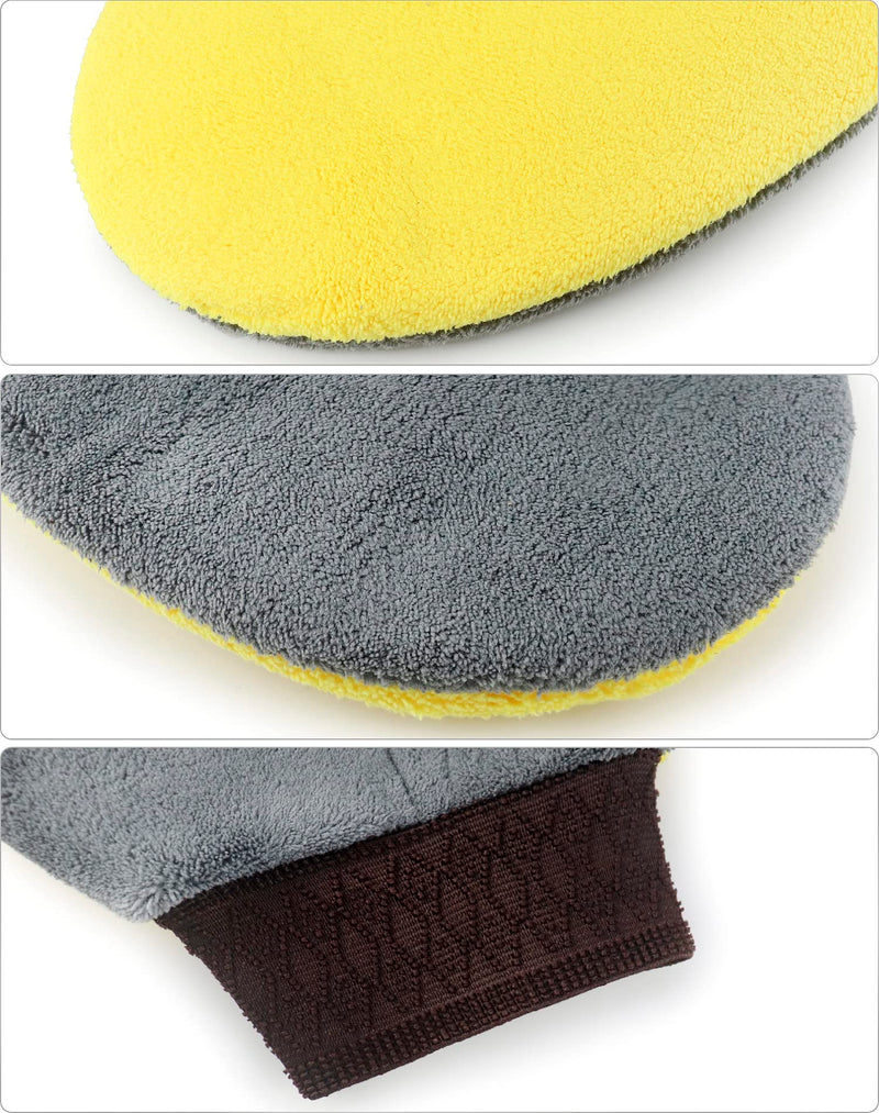 QWORK Cleaning and Dusting Mitt Paint Gloves, 4 Pack Painter's and Decorating Gloves with Thumb, Microfiber Terry Gloves