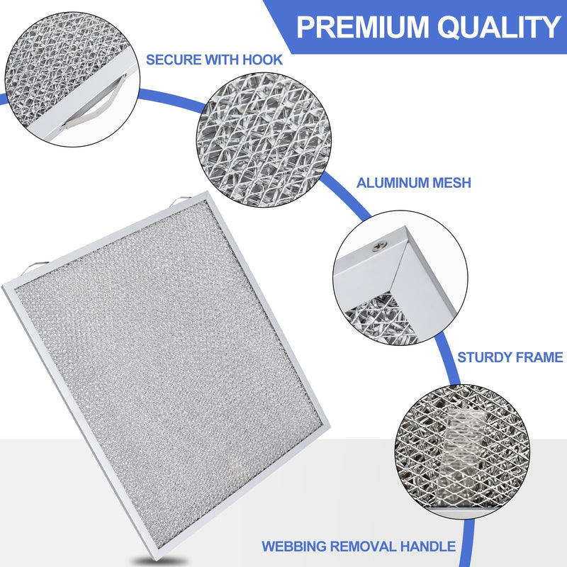 S99010430-002 Range Hood Filter 15-3/4" x 13-7/8" x 3/8", 2 Pack Aluminum Mesh Grease Range Hood Filter Compatible with Broan Nutone Kitchen Exhaust Fan Filter 4512880 99010430-002 S99010430-002 Range Hood Filter
