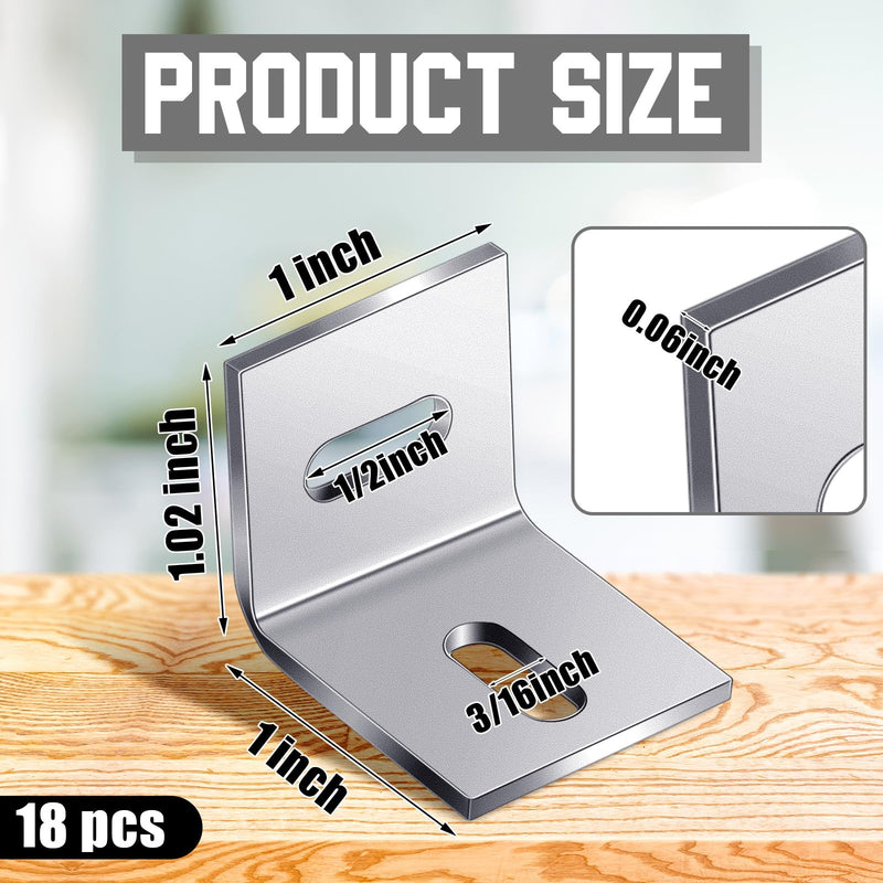 Dunzy 18 Pcs 1x1 Inch Heavy Duty Wood Table Top Expansion Bracket Steel Z Clips Fastener Connector Table Top Fasteners Woodworking Fasteners Hardware Mounting Tabletop Connector Bracket, Silver 1×1 Inch