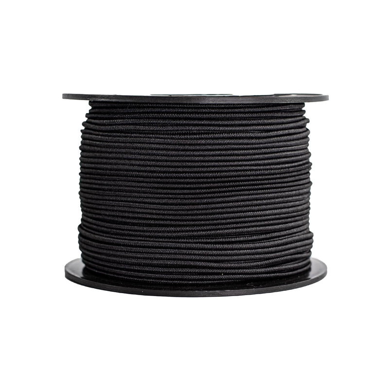 SGT KNOTS Diamond Grip Black Bungee Cord - 100% Stretch Elastic Cord and Absorbent Bungee Shock Cord for Camping, Kayak Deck, Crafting (3/32" x 100ft) 3/32 inch x 100 feet