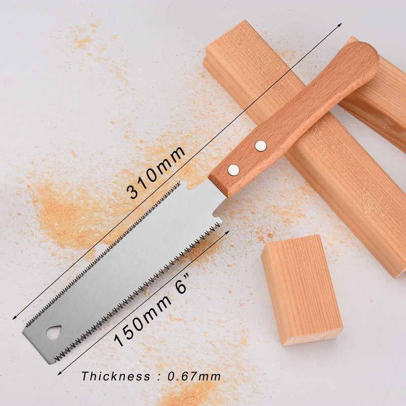Small Woodworking Hand Saw, 6 inch Flexible Blade Double edge TPI 17/11 Pull Saw for Craft, Hobby, DIY, Non Slip Wood Handle Garden Trim Saw, Sharp and Light Woodworking Tools 6" hand saw - NewNest Australia