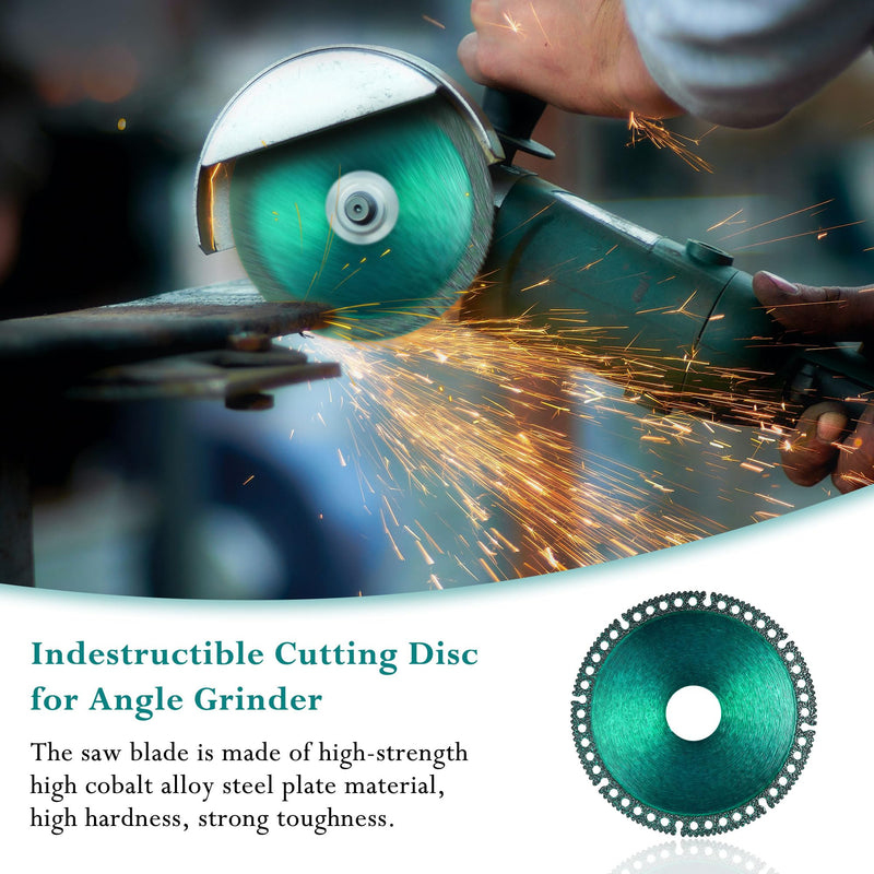 Mornajina ‎5 Packs 4 Inch Indestructible disc for Grinder, Indestructible Disc 2.2 for Angle Grinder 7/8" (Model 100/115/125), Cutting Discs for Smooth Cutting, Chamfering, Grinding of All Materials Green 4 Inch 5.0