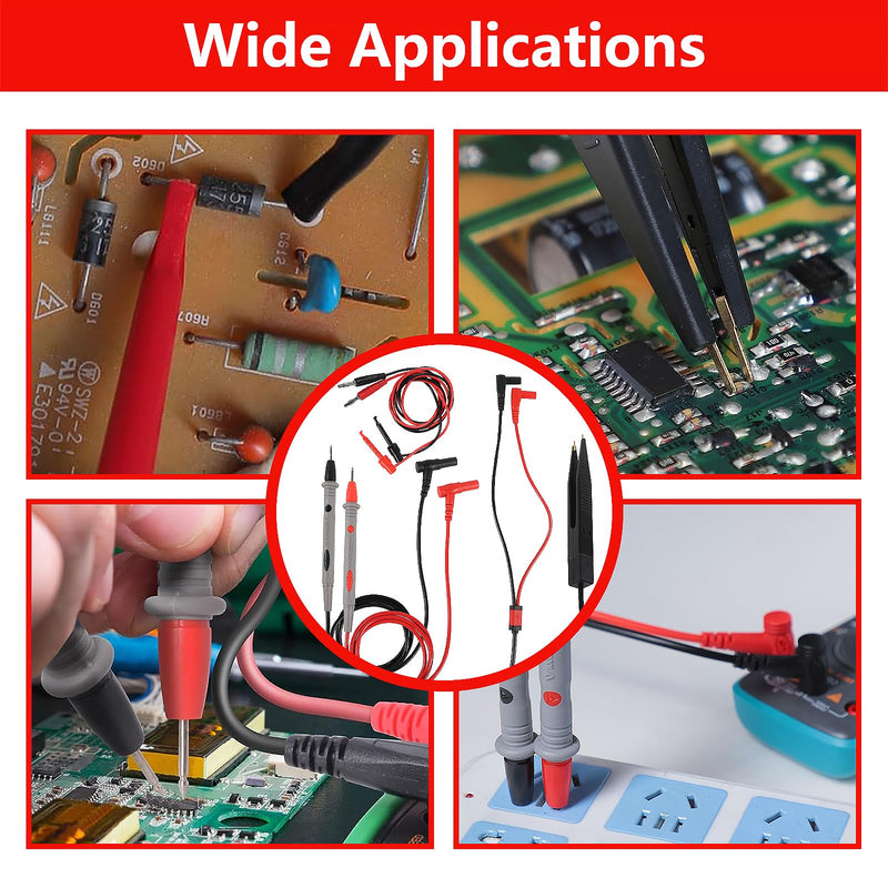 Electrical Multimeter Test Leads Set, Professional Test Leads Set with Alligator Clips, Test Hook, Test Probes Lead kitfor Digital Electrical Testing