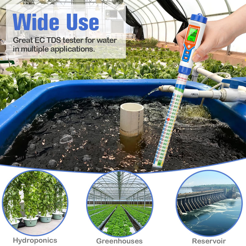 Truncheon Nutrient Meter for Hydroponic Digital Conductivity Tester for Water EC and TDS Meter with EC CF 500ppm 700ppm for Indoor Plant Grow Hydro Reservoir Tank Aeroponic Garden
