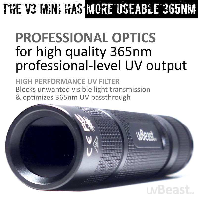 New V3 365nm Mini - Black Light UV Flashlight – High Definition Pure Ultraviolet - Professional Grade High Power Upgraded 5 Core UV LED – USA Stock
