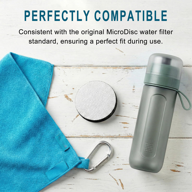 Replacement Micro Discs Water Filter Cartridge Compatible with BRITA Fill & Go Bottles & Fill & Serve Dispensers, Reduces Chlorine & Improves Taste, 6 Pack