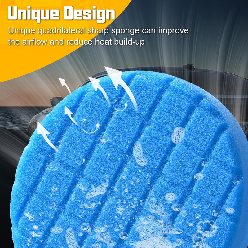 8 Pcs Buffing Polishing Pad, 5.5 Inch Buffing Pads, Compound Buffing Sponge Pads & Woolen Pads Cutting Polishing Pad Kit for Car Buffer Polisher 5.5 - Inch