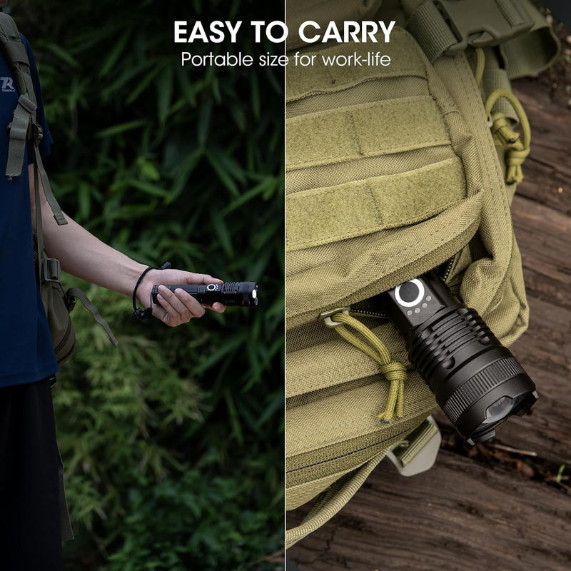 Rechargeable 99,000 High Lumens Flashlight - 2Pack Bright LED Flash Light with 5 Modes, Powerful Waterproof Handheld Lintera for Camping Home L-2P