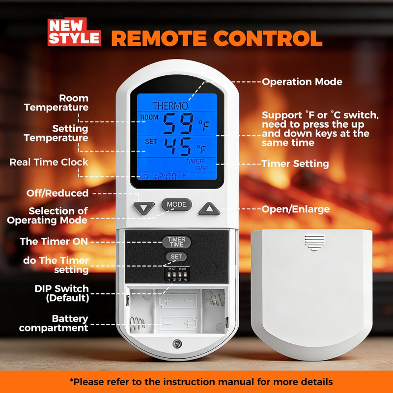 Gas Fireplace Remote Control Kit,Thermostat, On/Off Remote Control, Countdown Timer,LCD Screen,for Millivolt Valve System, Replace for skytech 1420-A,1420TH-A,1001-A,1001TH-A, Acumen RCK,and More