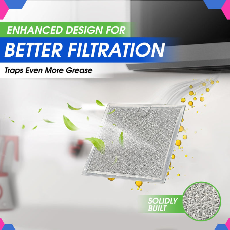 Microwave Filter replacement 6.81" x 6.34" Fits GE WB02X11534 Samsung DE63-00666A Microwave Grease Filter - Freshens and Filters Kitchen Air Entering the Over-the-Range Oven Stove Fan (2-Pack) 1