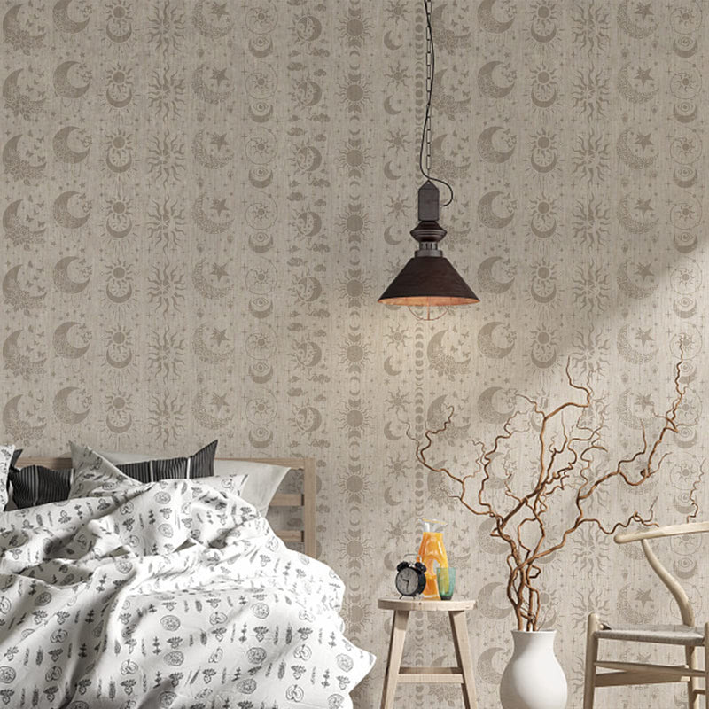 INFUNLY 9PCS/Set Sun Moon Wall Stencils for Painting 12x8 Mandala Tile Stencil Large Flower Star Concrete Floor Stencils Reusable Drawing Template for Painting Wood Canvas Furniture Patio Home Decor Star Moon Stencil
