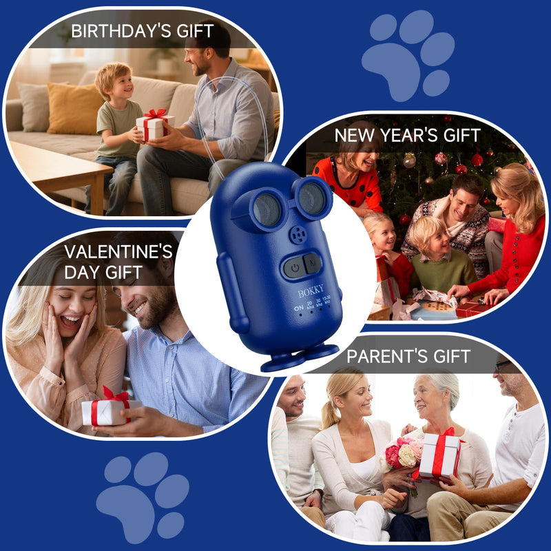 15-30kHz Adjustable Dog Bark Deterrent Devices with IPX5 Waterproof, 2-in-1 Fast Charging Anti Barking Silencer - Ideal for Outdoor and Indoor 1PACK-BLUE