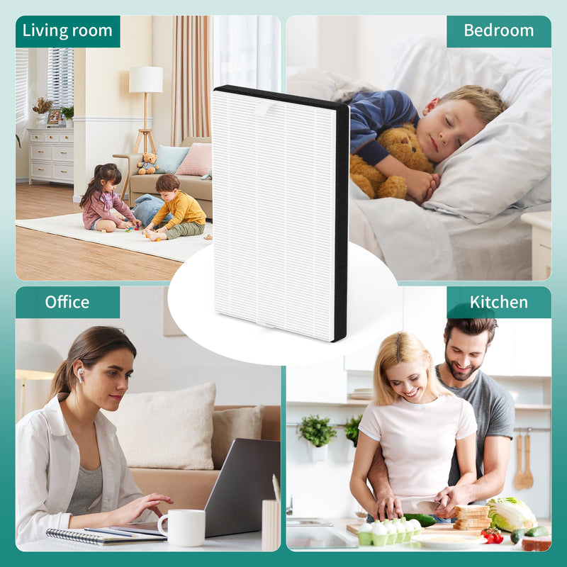 4 Packs F2 A2 True HEPA Replacement Filter Compatible with 3M Filtrete Room Air Cleaner Purifier Models FAP-C02-A2 FAP-C03-A2 FAP-T03-A2 FAP-C02WA-G2 FAP-C03BA-G2 FAP-T03BA-G2 FAP-SC02N 4 Packs