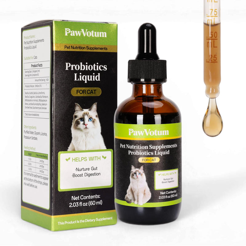 Cat Constipation Relief, Cat Laxative Constipation Relief Supplement with Natural Probiotics, Nurture Gut and Stool Softener, Promotes Digestive Health, 2 Fl Oz