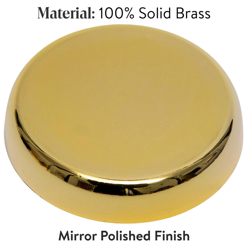 ANDUSTRIAL - Polished Brass Caster Cup - to Protect Expensive Rugs, Carpets, from Indentations - for Grand Piano, Steel Safe, Heavy Furniture, Chair, Sofa, Table - 3" Solid Brass with Felt Pad - 1 Pc 3" Brass Caster Cup