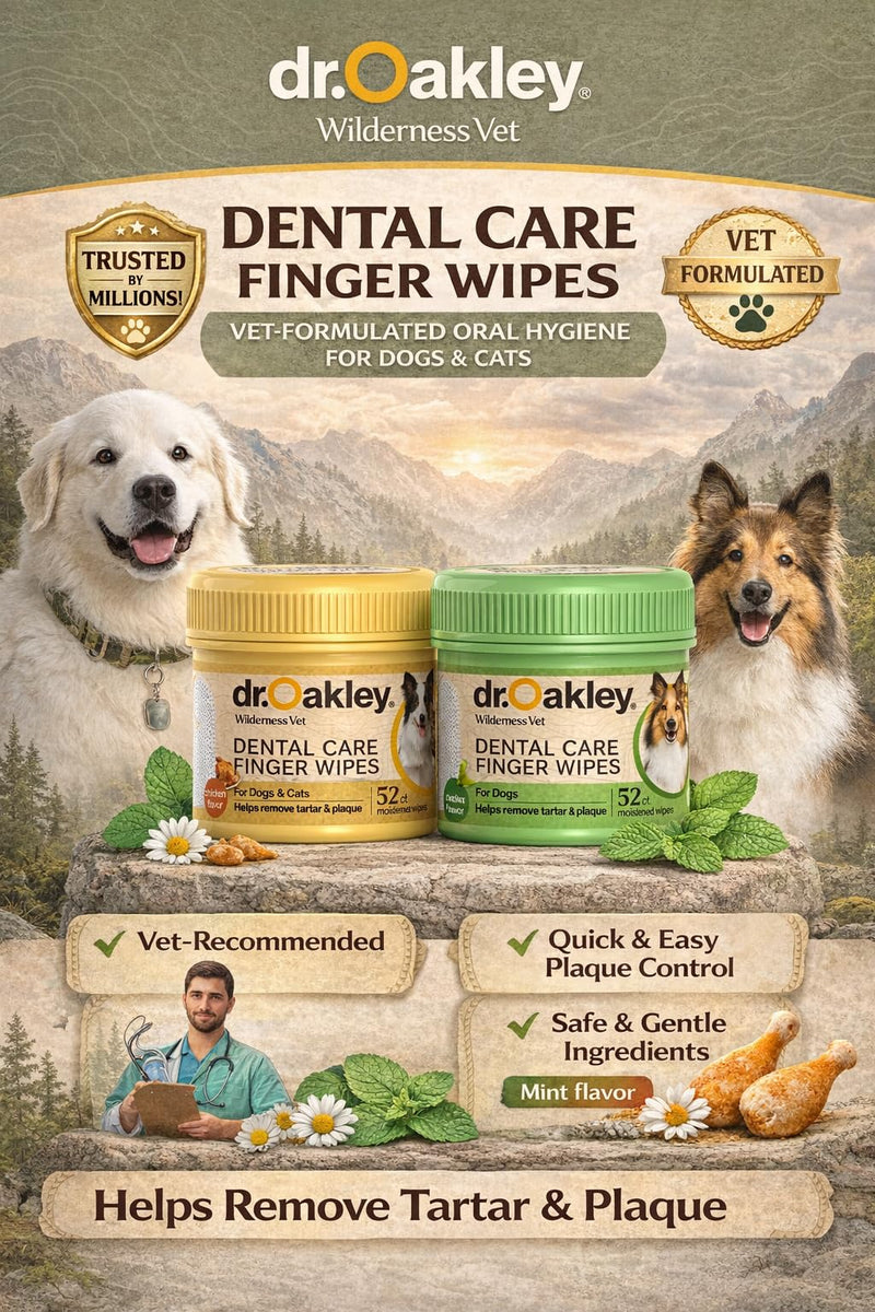 Dr. Oakley Yukon Vet Pet Teeth Cleaning Wipes for Dogs & Cats Bad Breath & Plaque Removal (Mint Flavor) Mint Flavor