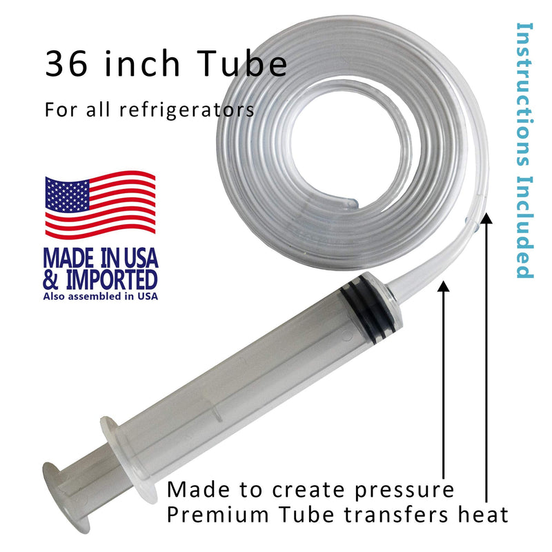 Frozen Water Line Tool - 36" - Made in USA - Unfreeze Your Refrigerator ice Maker Dispenser defroster Syringe