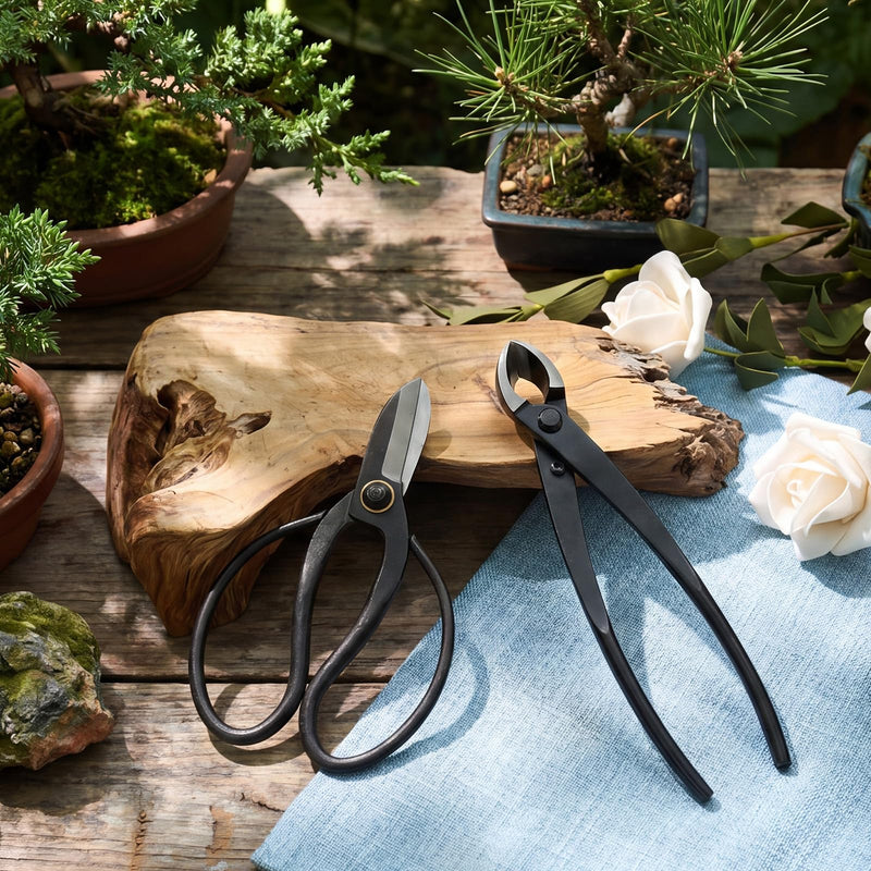 2 Pack Garden Scissors, Stainless Steel Bonsai Pruning Shears with Comfy Grip Handle, Multipurpose Trimming Shears for Bonsai, Herbs, Flowers, Home, Office (Floral Scissors Set) Floral Scissors Set