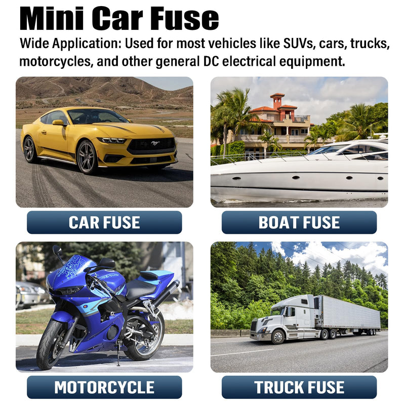 1A Mini Fuse 1 AMP ATM APM Blade Car Fuses 1Amp Automotive Fusibles for RV Auto Motorcycle Truck (Pack of 50Pcs) 1A