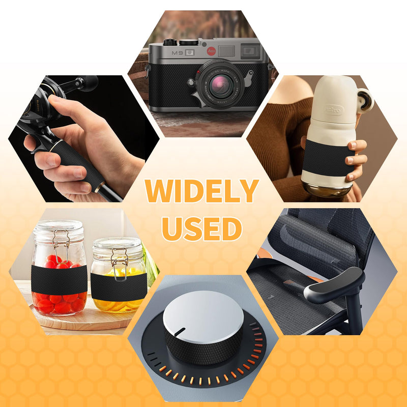 Aobrill Rubber Grip Tape, 6 Pcs Strong Adhesive Non-Slip Tape, Enhanced Cuttable, Heat Resistant, Customizable with Grip for Handles and Contact Surfaces (Black, 6In x 9In) 9In x 6 In Black